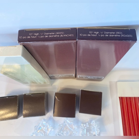 Slim Taper Candle Crystal Lead Cut Vintage Avon Candle Holders Unopened Stacking - Picture 4 of 8